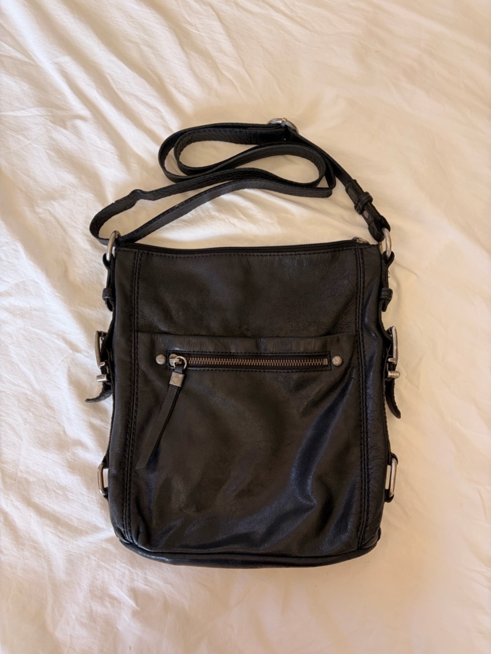 The Sak Black Leather Crossbody Bag